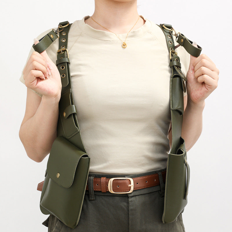 Multifunctional Tactical Vest Backpack - Lightweight Outdoor Convertible Daypack with Adjustable Straps for Hiking Camping Travel