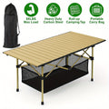 Portable Folding Camping Table for 4-6 People Adjustable Height Picnic BBQ Table