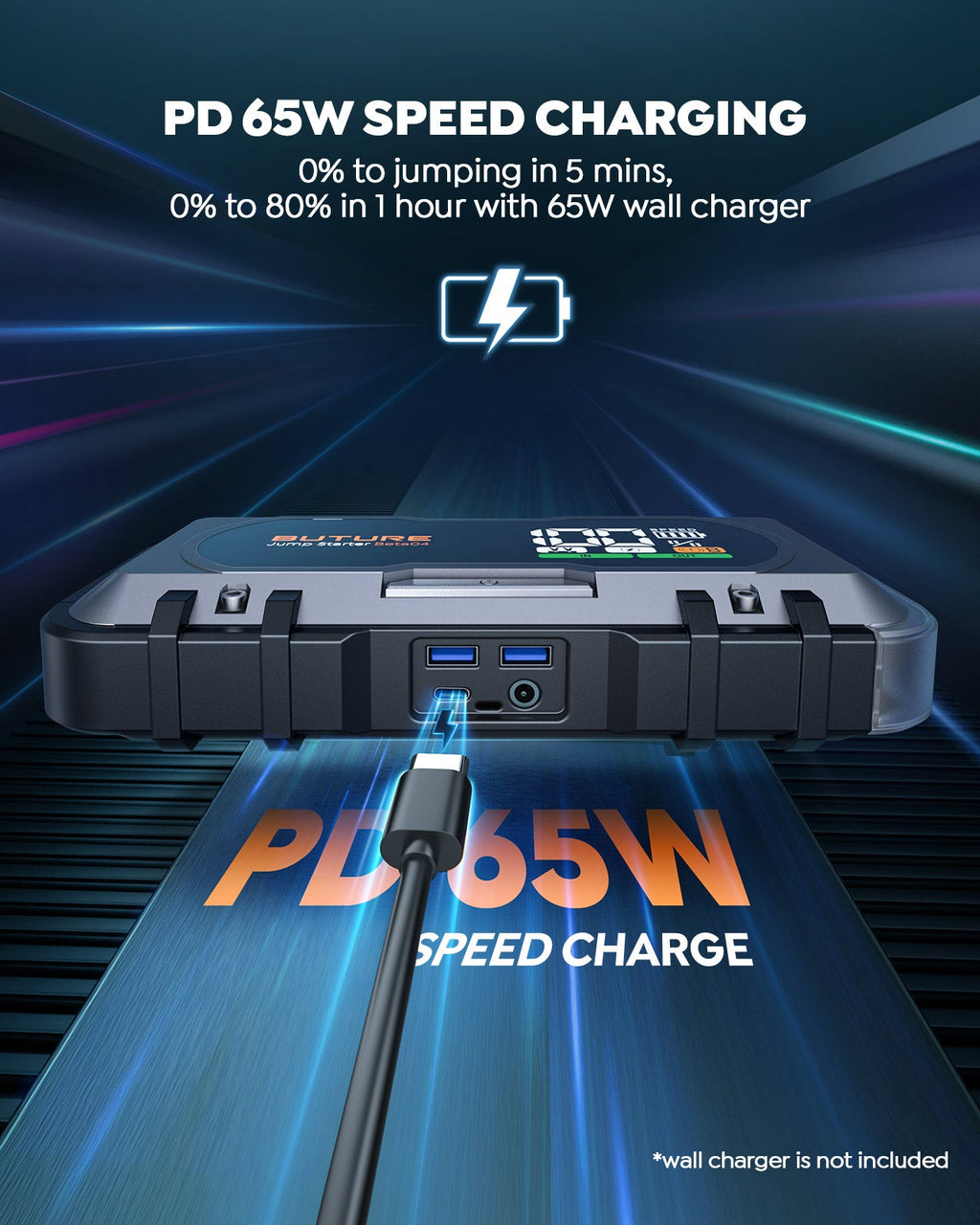 Buture Beta04 Heavy Duty Car Jump Starter 6000A丨27000mAh Battery, 65W Two-Way Fast Charge