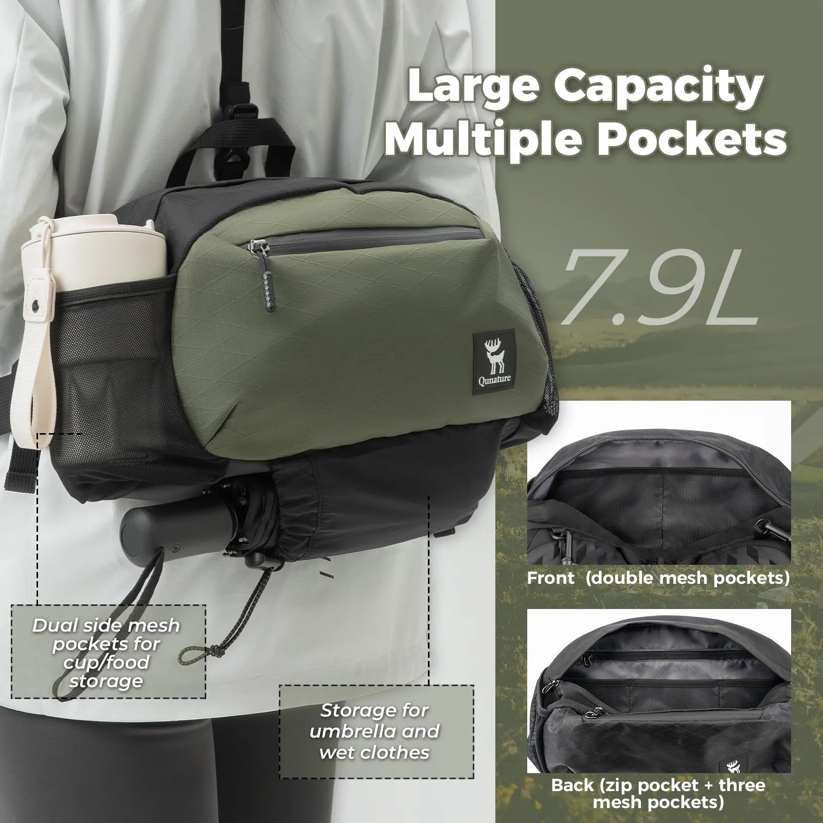 Lightweight Outdoor Backpack Waist Bag