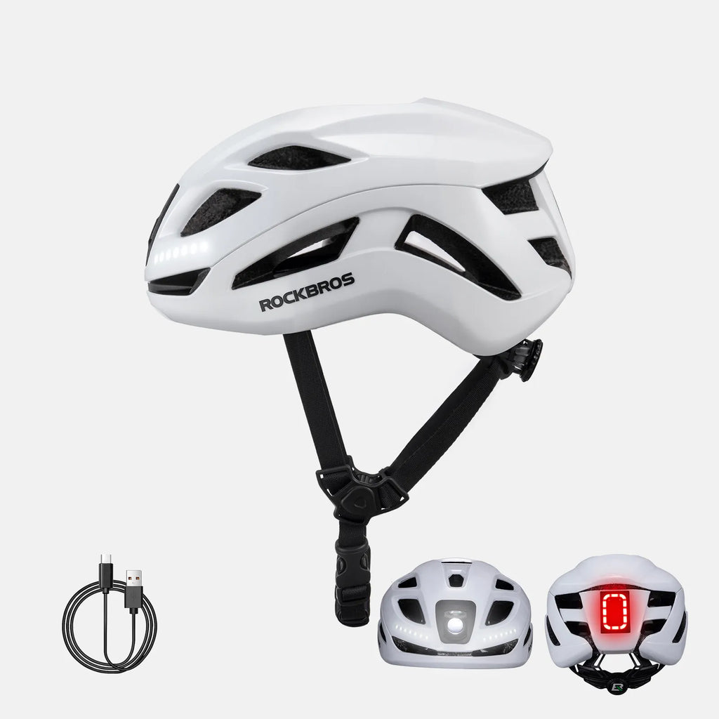 Bike Helmet with LED Front and Rear Light